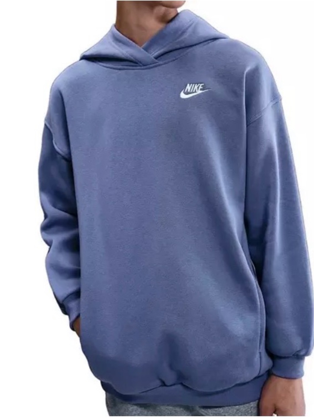 Nike Big Kids' Sportswear Club Fleece Oversized Pullover Hoodie - Light Blue